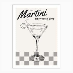 Black And White Retro Martini Art Print