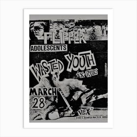 Wasted Youth Punk Flyer Posters And Art Prints Art Print