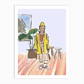 Girl In A Yellow Coat Art Print