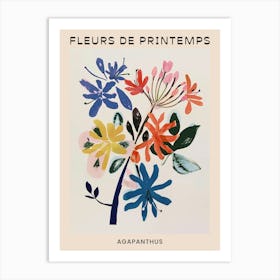 Spring Floral French Poster  Agapanthus 2 Art Print