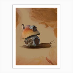 Snail Home Sweet House Art Print