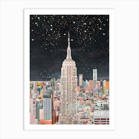 New York Skyline At Night Art Print