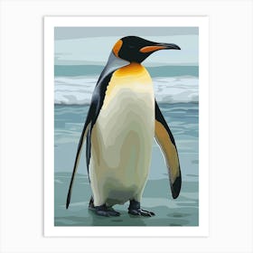Emperor Penguin Carcass Island Minimalist Illustration 2 Art Print