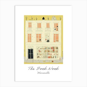 Marseille The Book Nook Pastel Colours 3 Poster Art Print