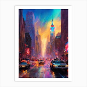 New York City At Night 1 Art Print