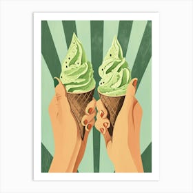 Art Deco Inspired Pistacio Ice Cream 2 Art Print
