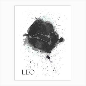 Leo Zodiac Sign - paint splat constellation Art Print