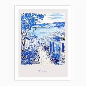 Pula Croatia 3 Mediterranean Blue Drawing Poster Art Print