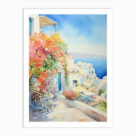 Seascape Sanctuary: Coastal Terrace Art Print Art Print