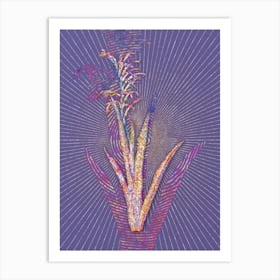 Geometric Antholyza Aethiopica Mosaic Botanical Art on Veri Peri n.0284 Art Print