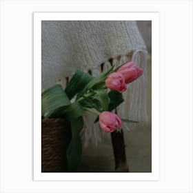 Tulips In A Basket 1 Art Print