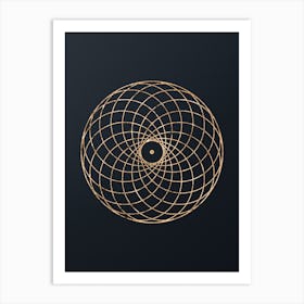 Abstract Geometric Gold Glyph on Dark Teal n.0235 Art Print