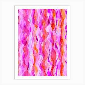 Water Waves - Pink Art Print