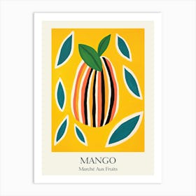 Marche Aux Fruits Mango Fruit Summer Illustration 1 Art Print