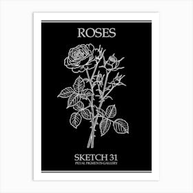 Roses Sketch 31 Poster Inverted Art Print