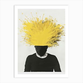 Yellow Splatter Canvas Print Art Print