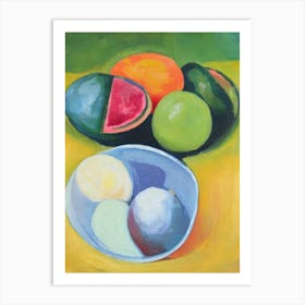 Watermelon Bowl Of fruit Art Print