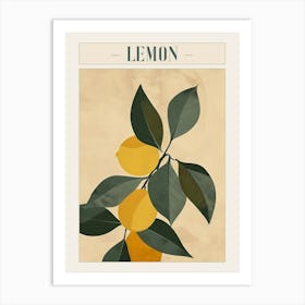 Lemon Tree Minimal Japandi Illustration 2 Poster Art Print