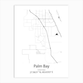 Palm Bay,United States Minimalist Map Affiche