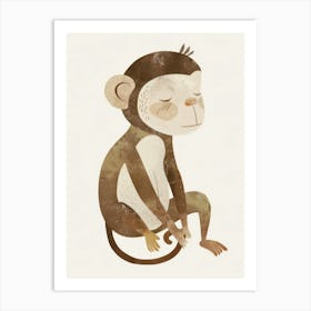 Charming Nursery Kids Animals Monkey 1 Art Print