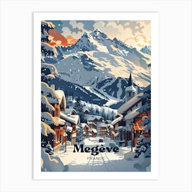 Megeve France Alpine Art Illustration Art Print