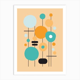 Mid Century Modern Abstract 22 Orange Art Print