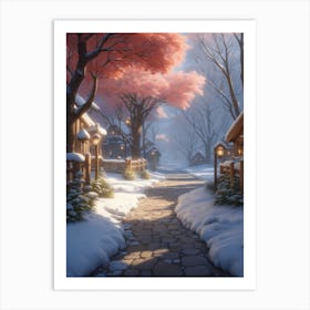 Winter Village Art Print