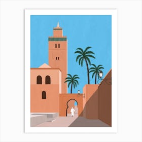 Mosque In Marrakech Morocco Ii Art Print
