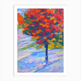 American Beech tree Abstract Block Colour Art Print