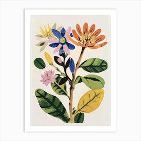 Painted Florals Bergamot 2 Art Print