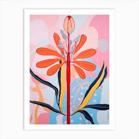 Kangaroo Paw 1 Hilma Af Klint Inspired Pastel Flower Painting Art Print