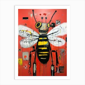 Urban Buzz: Bee Robot Art Print