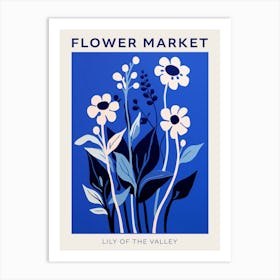 Blue Flower Market Poster Lily Of The Valley 4 Art Print