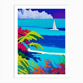 Ambergris Cay Turks And Caicos Colourful Painting Tropical Destination Art Print