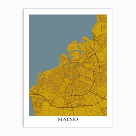 Malmo Yellow Blue Art Print