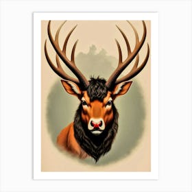 Deer Head 55 Art Print