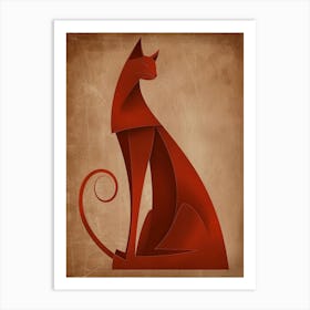 Origami Cat Art Print