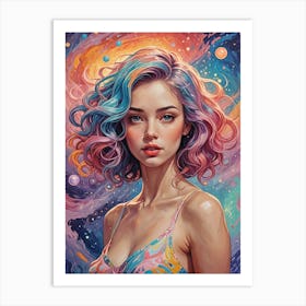 Galaxy Girl Art Print