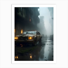 Car In The Fog 1 Art Print