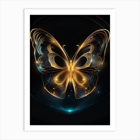 Golden Butterfly 49 Art Print