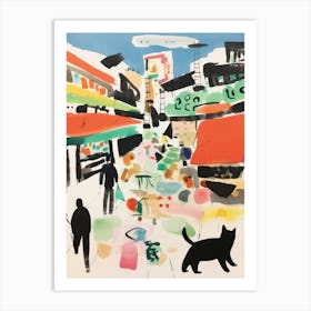 The Food Market In Tokyo 3 Illustration Art Print