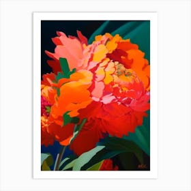 Karl Rosenfield Peonies Orange Colourful 1 Painting Art Print