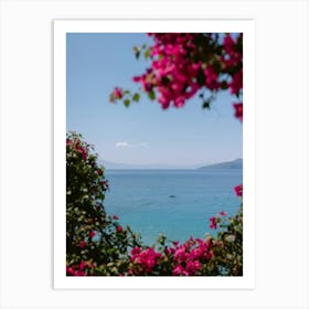 Flowers and waves Art Print