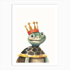 Little Turtle 1 Wearing A Crown Art Print