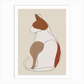 Cat - Boho, Line Art 3 Art Print