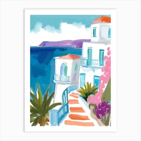 Santorini wall art Art Print