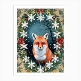 William Morris Fox In A Wreath Art Print