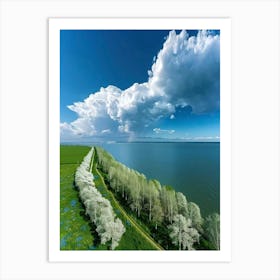 Cloudy Sky Over The Lake Art Print