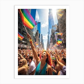 A Jubilant Scene Capturing The Throng Of Illustrations Representing The Vast Spectrum Of The Rainbow (5) Art Print