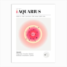 Aquarius Astrology, Zodiac Aura, Gradient Poster Art Print